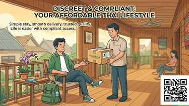 Affordable cannabis delivery in Thailand showing discreet budget weed service for travelers in Bangkok and Phuket