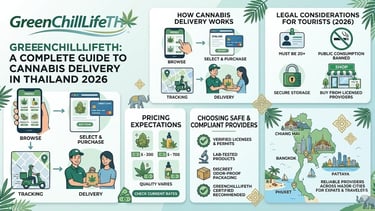 Discreet cannabis delivery in Thailand arriving at modern ap legal weed delivery service for travelers and expats in Bangkok