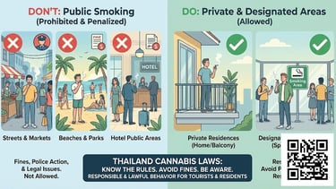 Smoking cannabis in public places in Thailand can lead to fines or legal trouble. Learn where consumption is allowed