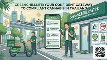 Traveler buying cannabis legally in Thailand using online platform in Bangkok and tourist friendly locations