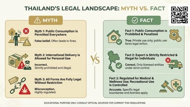  explaining online cannabis myths and legal facts in Thailand, highlighting delivery rules and buyer responsibilities