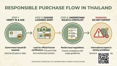 showing responsible cannabis purchasing in Thailand with legal sources, rules, and compliance guidance for travelers