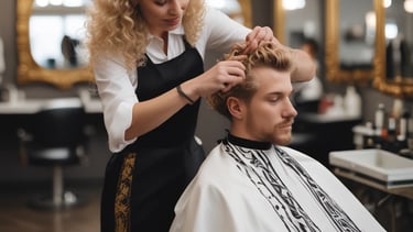 Elegant makeup artist working on permanent lip and brow makeup in luxurious setting