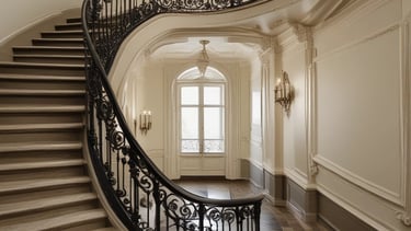 A clean and welcoming building entrance hall with polished floors and bright lighting.