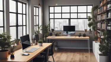 Interior workers fitting custom furniture in a residential space.