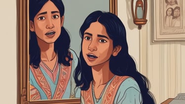 A smiling child practicing communication skills with a parent