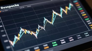 Bespoke clean financial data visualization on a high-end dark screen, macro view, dramatic side lighting, sharp focus on structural lines