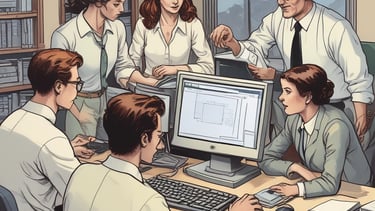 A diverse group of people collaborating on a project.