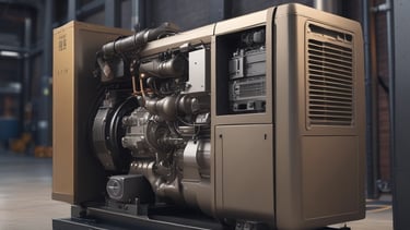 Generator unit being installed outdoors by skilled workers