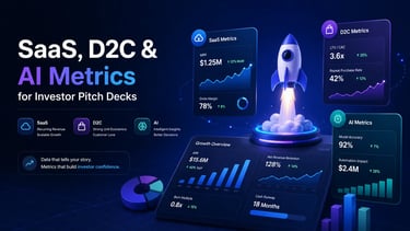SaaS, D2C & AI Metrics for Investor Pitch Decks