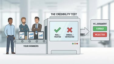 Comparison of credible versus untrustworthy pitch deck metrics