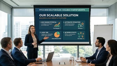 Pitch Deck Solution Slide: Presenting a Scalable Startup