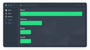 Straight-on UI screenshot of a Web3 trading dashboard, clean fintech vector illustration, flat geometric shapes, slate gray and vibrant green accents, sharp technical elements