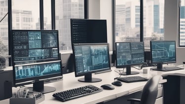 Team meeting discussing client monitoring strategies with digital devices