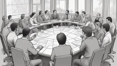 An active travel pathway with cyclists and pedestrians surrounded by lush greenery.