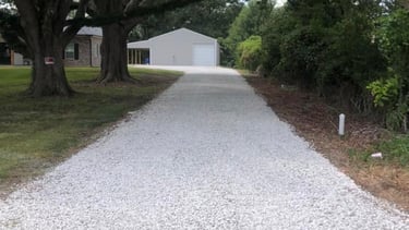 newly installed gravel driveway
