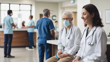 Smiling family consulting with a friendly insurance advisor in a bright office