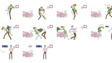 Publicité OMO storyboard animation  FEVR Paris agence motion design paris animation 2d animateur 2d