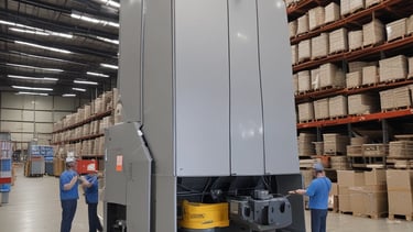 Technicians installing new equipment inside a retail facility