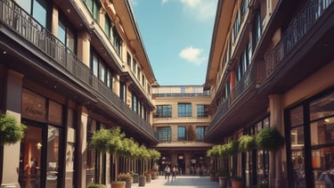 A friendly businessperson reviewing shopping center documents with a client