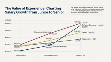 a graphing graphing of a chart of the average salary growth of a person