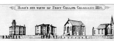 BIRDS EYE VIEW OF FORT COLLINS 1884