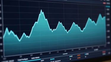 Wide shot of a total crypto market capitalization area chart on a dark data terminal, smooth cyan gradient fill beneath the line, deep navy background with subtle grid lines, screen-lit, no human subjects, no text overlays