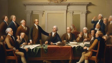 A group of diverse church members engaged in a lively discussion around a table