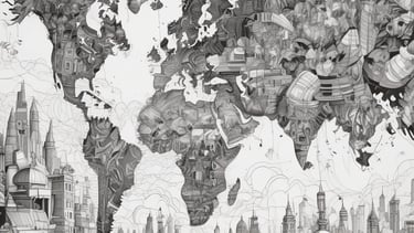 a glass ball with a map of the world in it