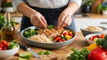 Preparing healthy meals using the best foods for weight loss.