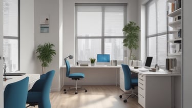 A smiling cleaner holding cleaning supplies ready to start a job.