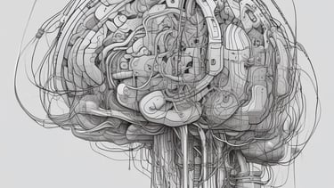 Abstract representation of interconnected AI models working together like an orchestra.