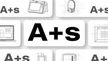 A clean graphic design layout displaying optimized A-plus content panels for an e-commerce marketplace, featuring technical diagrams and bold typography