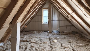 Picture of a loft space being insulated with eco-friendly materials