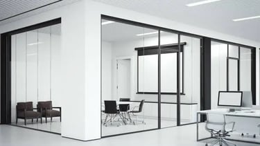 Acabado profesional de pintura en oficinas de una PYME en Bilbao