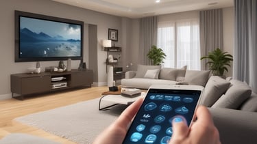 Smart home control panel showing energy usage