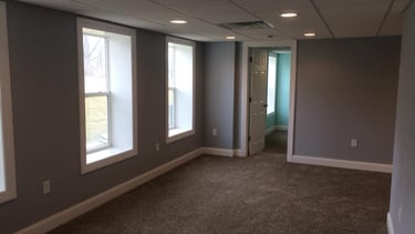 Basement renovation with family room and storage in Columbus, Ohio