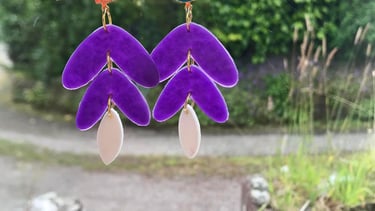 Polymer clay earrings handmade in cornwall