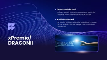 Imagine reprezentand solutii de automatizarea fortei de vanzari pentru vanzari B2B, cu inteligenta artificiala.