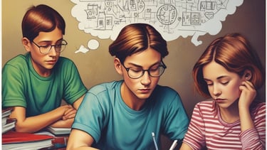A focused student writing notes at a desk