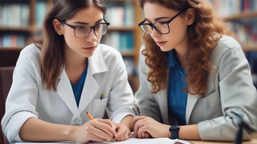 A focused student writing notes at a desk