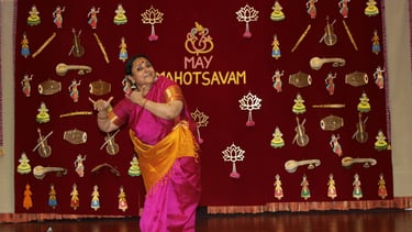 An image of a Bharathanatyam artist depicting a pose