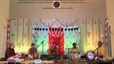 A picture of artists playing different instruments