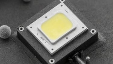 Close-up of a vibrant LED color display panel in operation