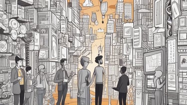 A futuristic and digital-themed image features a stylized circuit board with the words 'Open AI' in bold, glowing letters. Above it is a design that resembles an AI or robot face with neon accents. The background consists of a network of interconnected blue lines and nodes, suggesting themes of technology and connectivity.