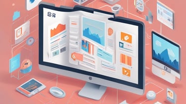 Large blue letters 'AI' stand prominently on a surface covered with a pattern of hexagonal shapes. Dark swirling lines intersect around the letters, creating a sense of motion and complexity. The background has a metallic sheen with a futuristic, digital style.