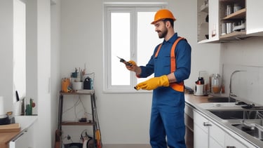 A professional team working on home maintenance.