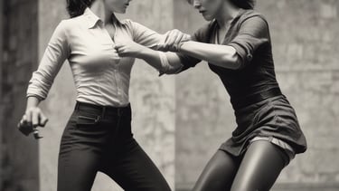 A training session on knife defense.