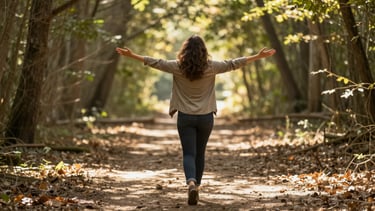 Gratitude walk practice in nature for embodied abundance mindset