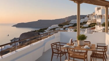 A serene beachside property with a stunning ocean view and lush greenery.